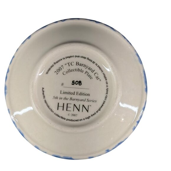 2007 Henn Barnyard Series Collectible Plates #508 & #509 Limited Edition Blue & - Picture 4 of 10